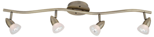 TK44-4-AB 4-Light Antique Brass Ceiling Track Wave Fixture