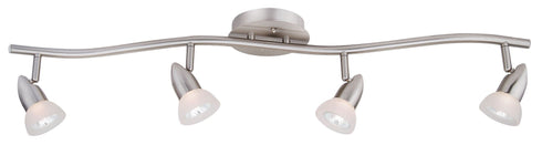 TK44-4-SCH 4-Light Satin Chrome Ceiling Track Wave Fixture