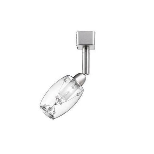 TR258-SCH Track Head with Glass Shade & Crystal Beads