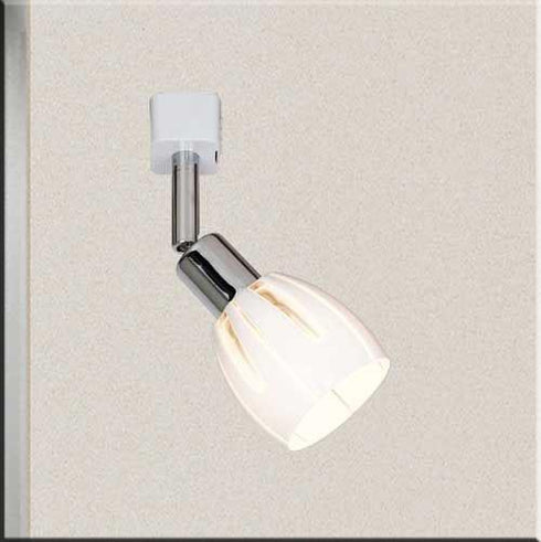 TR318-CM Chrome Track Head with Glass Shade