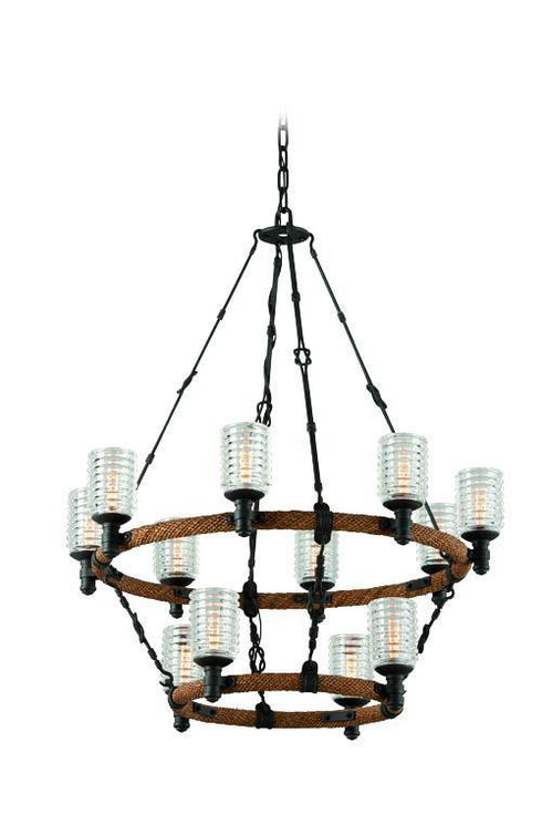 Troy Embarcadero 8+4 Light Chandelier 2 Tier Large Model: F4158