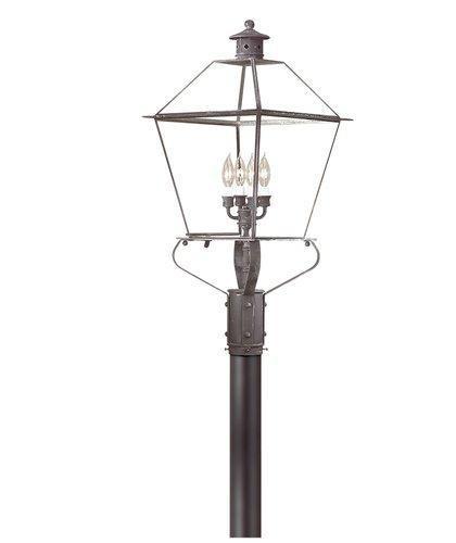 Troy Montgomery Four Light Nat Antique Brass Post Light Model: P8961NAB