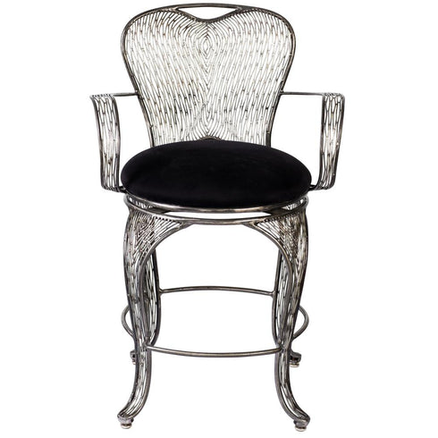 Varaluz 240A05SL Flow Counter-height Armed Bar Stool