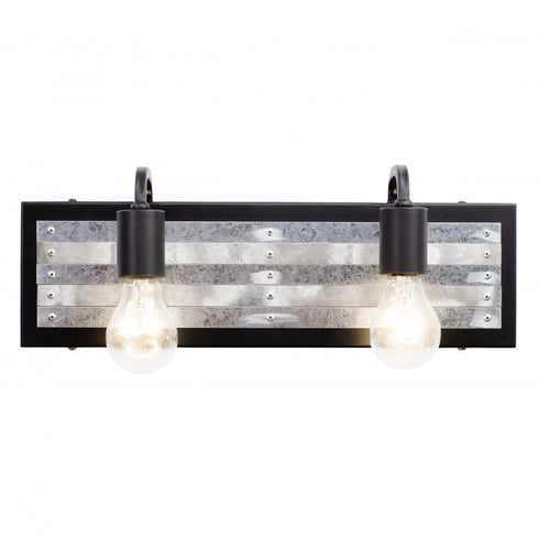 Varaluz Abbey Rose 2 Light Bath Blac Galvanized Model: 336B02BL