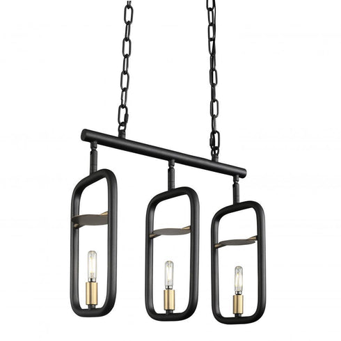 Varaluz Bar None 3 Light Linear Aged Gol Rustic Model: 327N03AGRB
