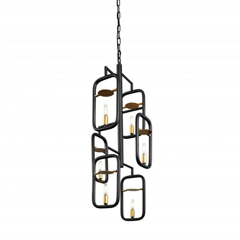 Varaluz Bar None 6 Light Foyer Aged Gol Rustic Model: 327F06AGRB
