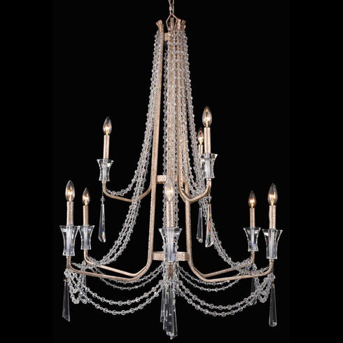 Varaluz Barcelona 9 Light 2 Tier Crystal Chandelier Model: 270C09TR