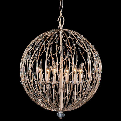 Varaluz Bask 6 Light Crystal Orb Pendant Gold Dust Model: 272P06GD