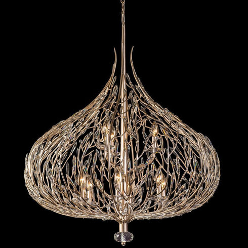 Varaluz Bask 9 Light Crystal Pendant Gold Dust Model: 271P09GD