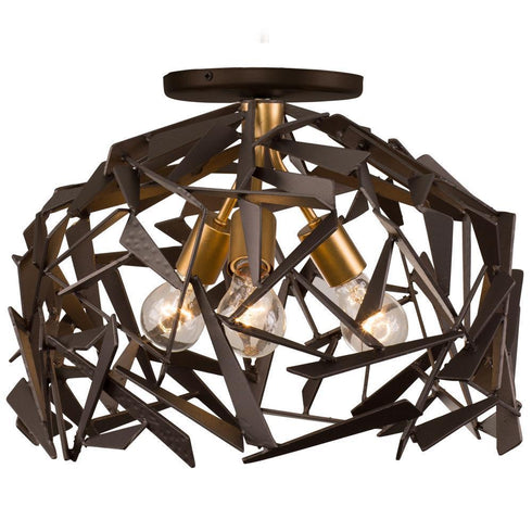Varaluz Bermuda 3 Light Ceiling Mount Antique Gol Model: 286S03AGRB