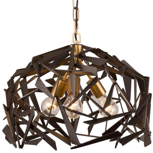 Varaluz Bermuda 3 Light Pendant Antique Gol Rustic Model: 286P03AGRB