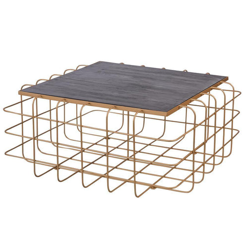 Varaluz Casa Grid Coffee Table Gol Zebrawood Model: 430A02GOZW