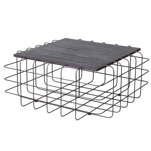 Varaluz Casa Grid Coffee Table Rustic Bronze Zebrawood Model: 430A02RBZW