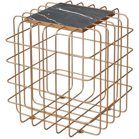 Varaluz Casa Grid End Table Gol Black Marble Model: 430A01GOBM