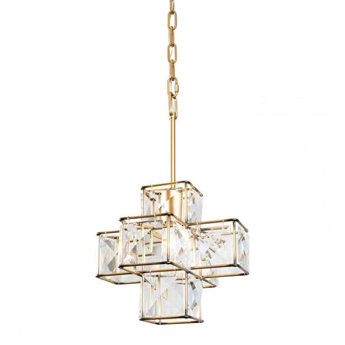 Varaluz Cubic 1 Light Pendant Calypso Gold Model: 329P01CG