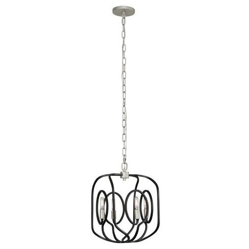 Varaluz Eliptico 4 Light Pendant Silverad Black Model: 316P04SOBL