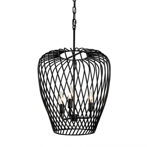 Varaluz Elsa 3 Light Wine Glass Pendant Black Model: 339P03BBL