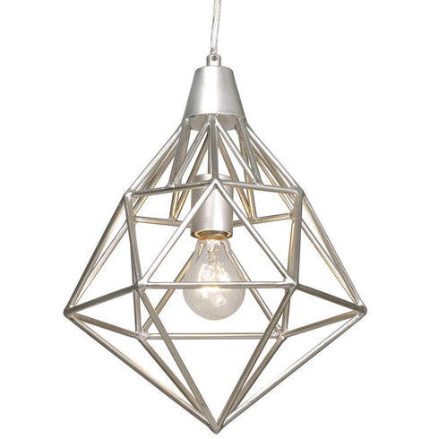 Varaluz Facet 1 Light Mini Pendant Silver Leaf Model: 236P01SV