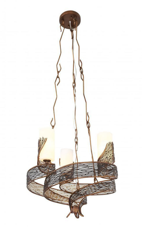 Varaluz Flow 3 Light Chandelier Hammered Ore Model: 240C03HO