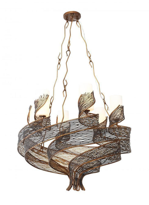 Varaluz Flow 6 Light Chandelier Hammered Ore Model: 240C06HO