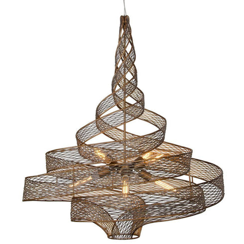 Varaluz Flow 6 Light Large Twist Pendant Hammered Model: 240P06LHO