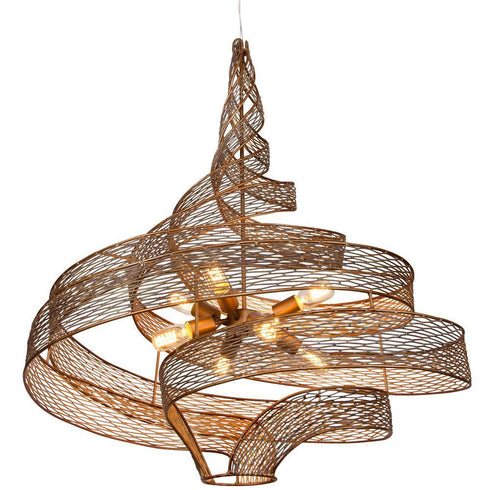Varaluz Flow 8 Light Twist Pendant Hammered Ore Model: 240P08HO