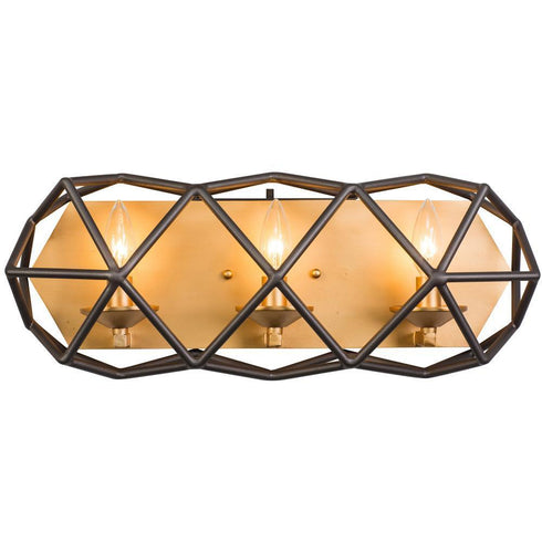 Varaluz Geo 3 Light Bath Antique Gol Rustic Bronze Model: 295B03AGRB