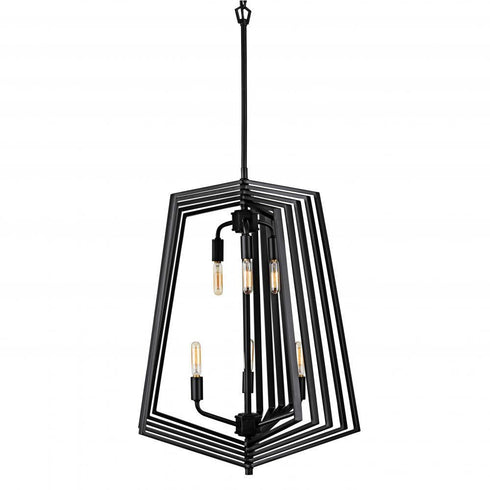 Varaluz Gymnast 6 Light Foyer Pendant Black Model: 262F06BL