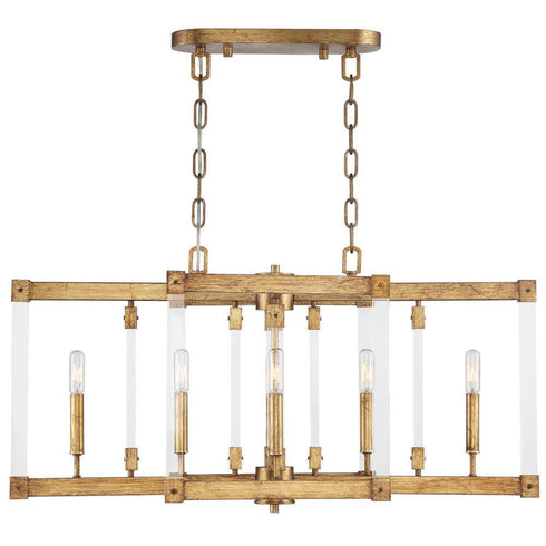 Varaluz Halcyon 6 Light Linear Pendant Satin Nickel Model: 292N06SN