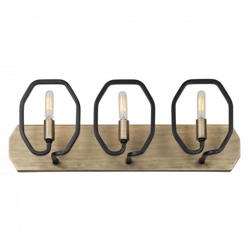 Varaluz Hexagono 3 Light Bath Havana Gol Carbon Model: 319B03HGCB