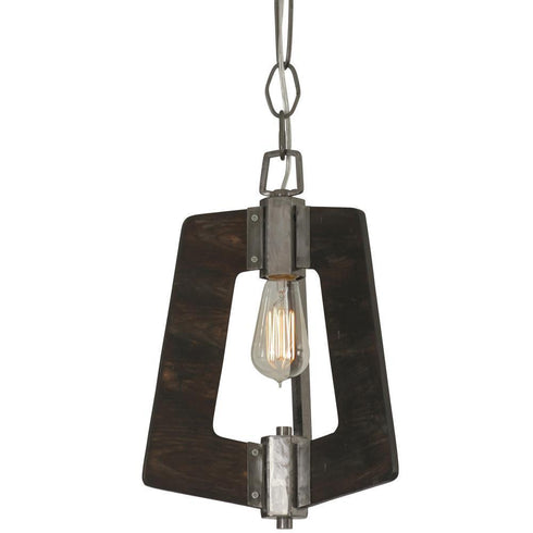 Varaluz Lofty 1 Light Mini Pendant Stee Zebrawood Model: 268M01SL