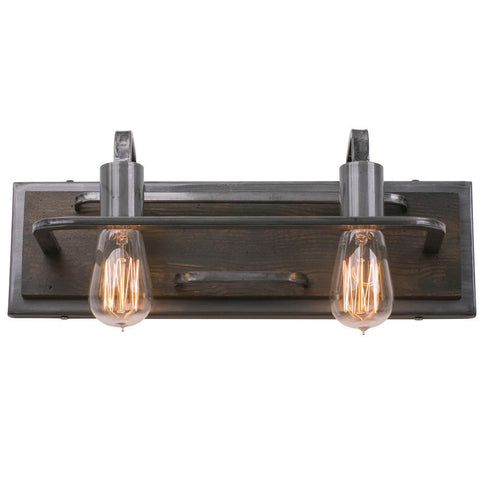 Varaluz Lofty 2 Light Bath Stee Zebrawood Model: 268B02SL