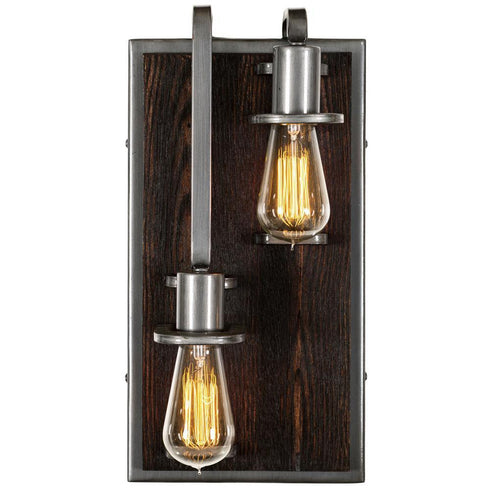 Varaluz Lofty 2 Light Left Sconce Stee Zebrawood Model: 268W02LSL