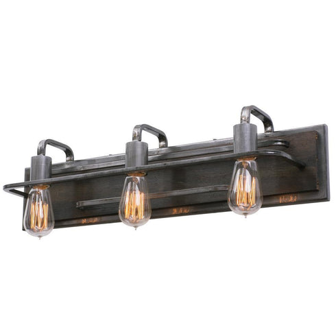 Varaluz Lofty 3 Light Bath Stee Zebrawood Model: 268B03SL