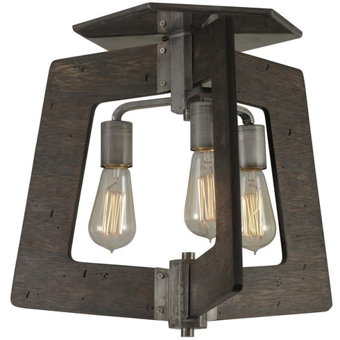 Varaluz Lofty 3 Light Ceiling Mount Stee Zebrawood Model: 268S03SL