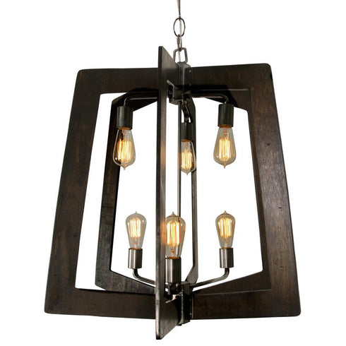 Varaluz Lofty 6 Light 2 Tier Foyer Chandelier Stee Model: 268F06SL