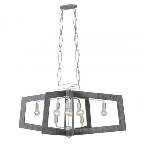 Varaluz Lofty 8 Light Linear Pendant Silverad Grey Model: 268N08SOG