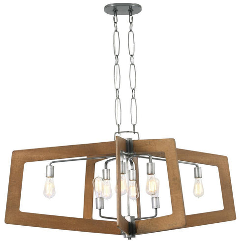 Varaluz Lofty 8 Light Linear Pendant Stee Wheat Model: 268N08SLW