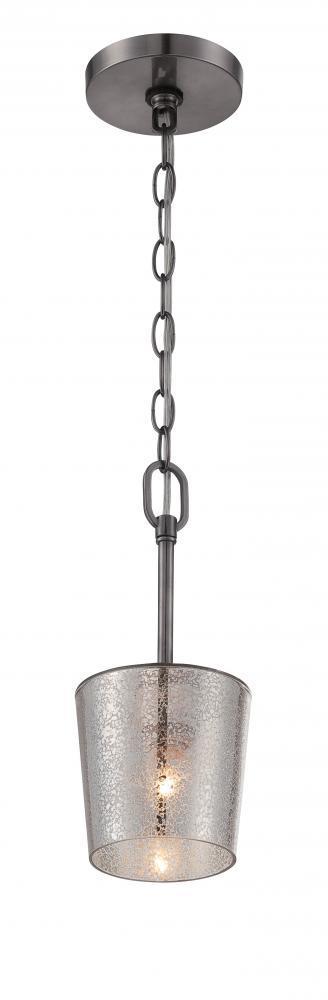 Varaluz Meridian 1 Light Mini Pendant Black Chrome Model: 253M01BC