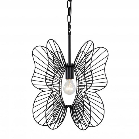 Varaluz Monarch Butterfly 1 Light Pendant Black Model: 330P01BL