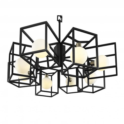 Varaluz Plaza 8 Light Pendant Carbo Havana Gold Model: 325C08CBHG
