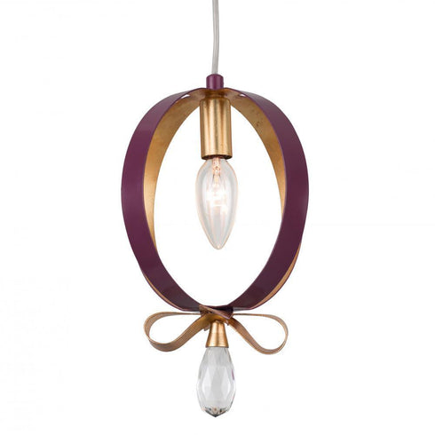Varaluz Posh 1 Light Round Mini Pendant Plu Gold Model: 263M01RPLGL