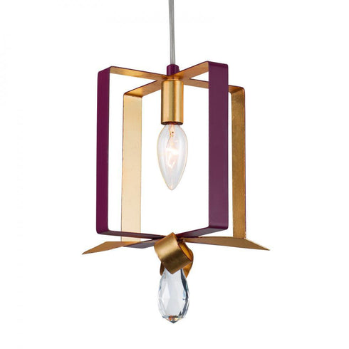 Varaluz Posh 1 Light Square Mini Pendant Plu Gold Model: 263M01SPLGL