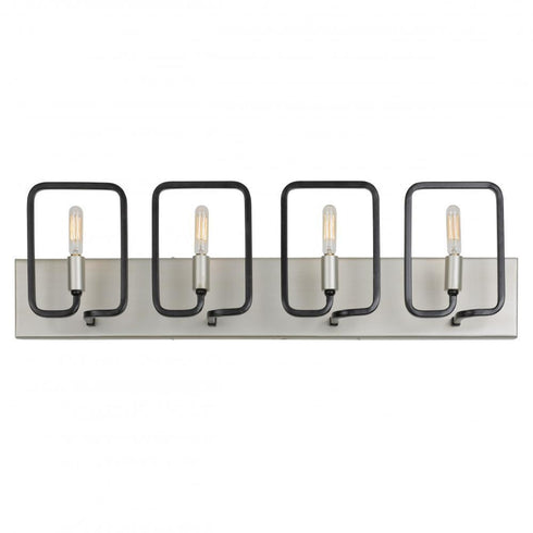 Varaluz Rectangulo 4 Light Bath Silverad Carbon Model: 317B04SOCB