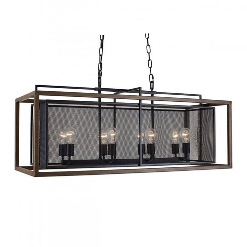 Varaluz Rio Lobo 8 Light Linear Pendant Dark Oa Model: 285N08DOBL