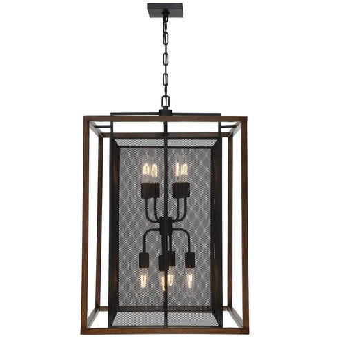 Varaluz Rio Lobo 8 Light Pendant Dark Oa Black Model: 285P08DOBL