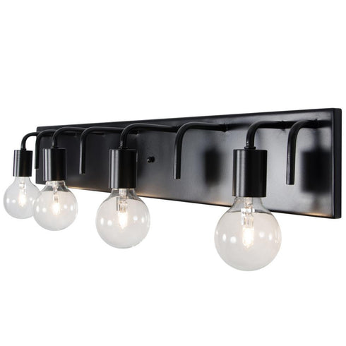Varaluz Socket To Me 4 Light Bath Black Model: 219B04BL