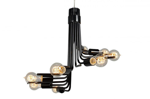 Varaluz Socket To Me 8 Light Chandelier Black Model: 219C08BL