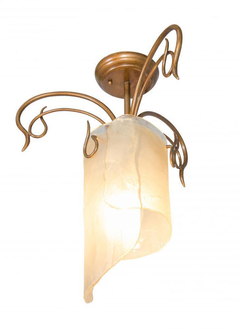 Varaluz Soho 1 Light Ceiling Mount Hammered Ore Model: 126S01HO