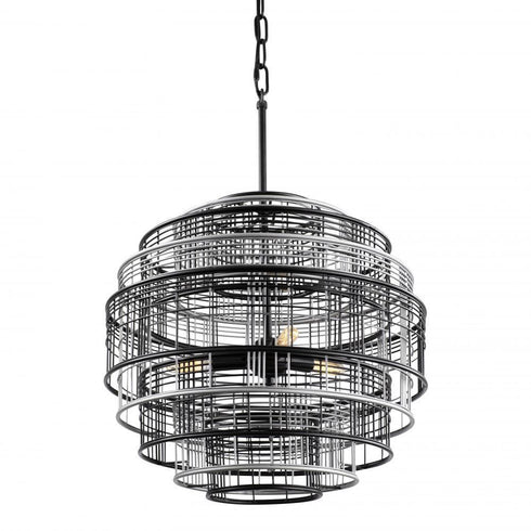 Varaluz Vivienne 3 Light Orb Pendant Blac Grey Model: 333C03BLGR